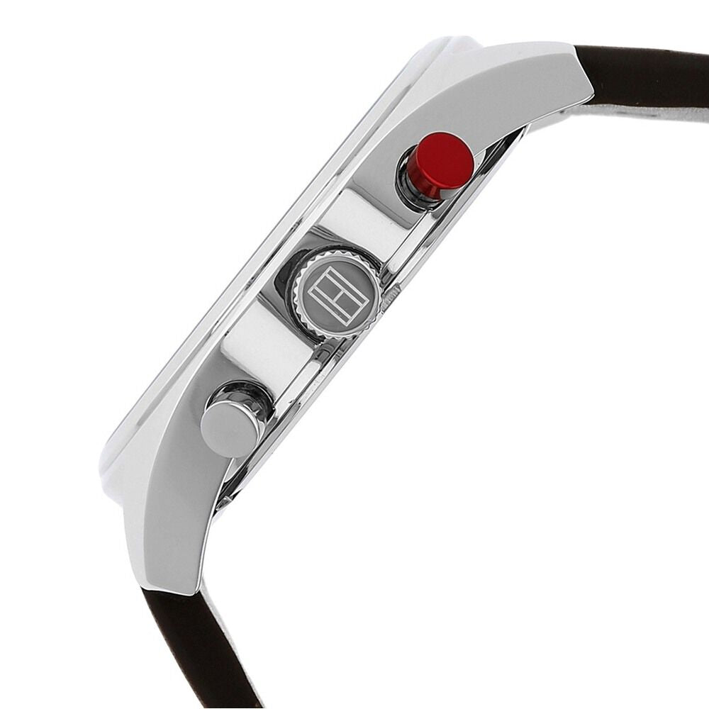 Tommy Hilfiger Quartz Multifunction Beige Dial Leather Strap Watch for Men-NCTH1791208W