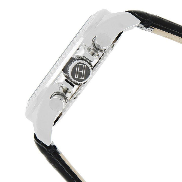 Tommy Hilfiger Quartz Multifunction Black Dial Leather Strap Watch for Men-TH1791224