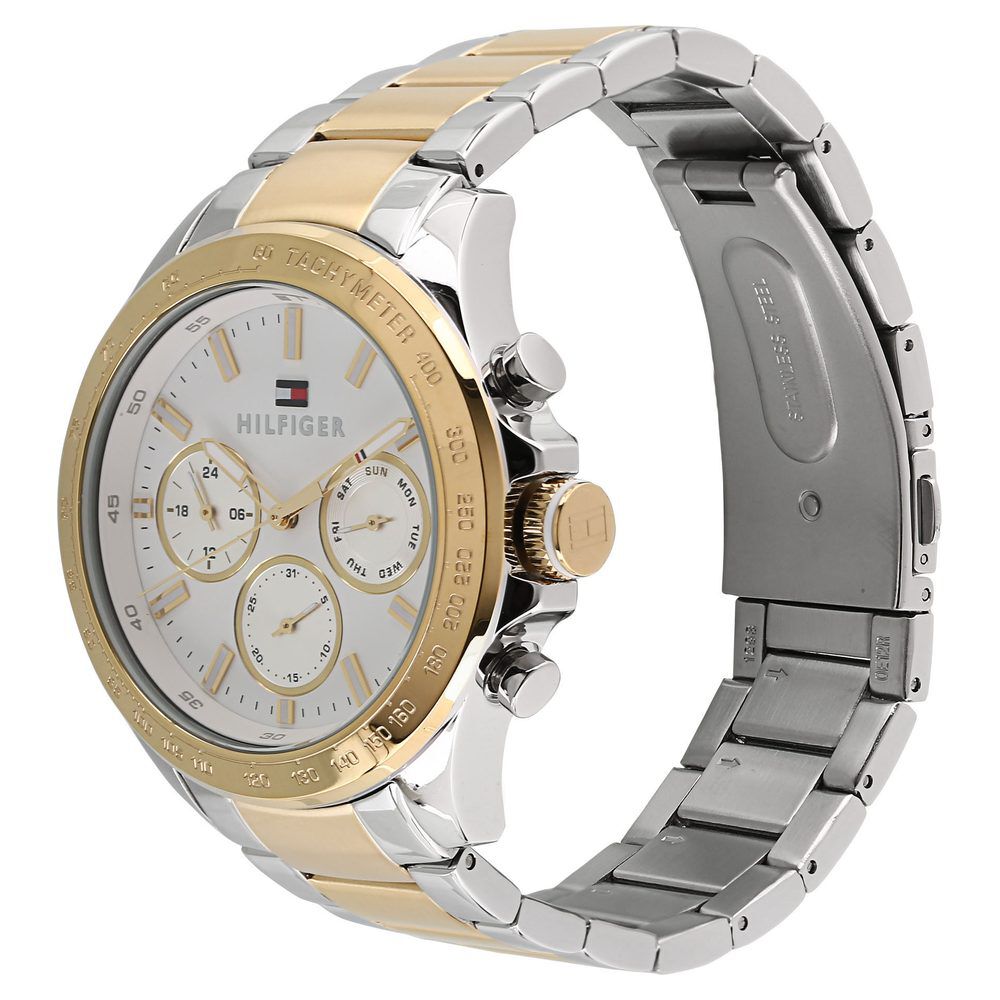 Tommy Hilfiger Quartz Multifunction White Dial Metal Strap Watch for Men-NCTH1791226W
