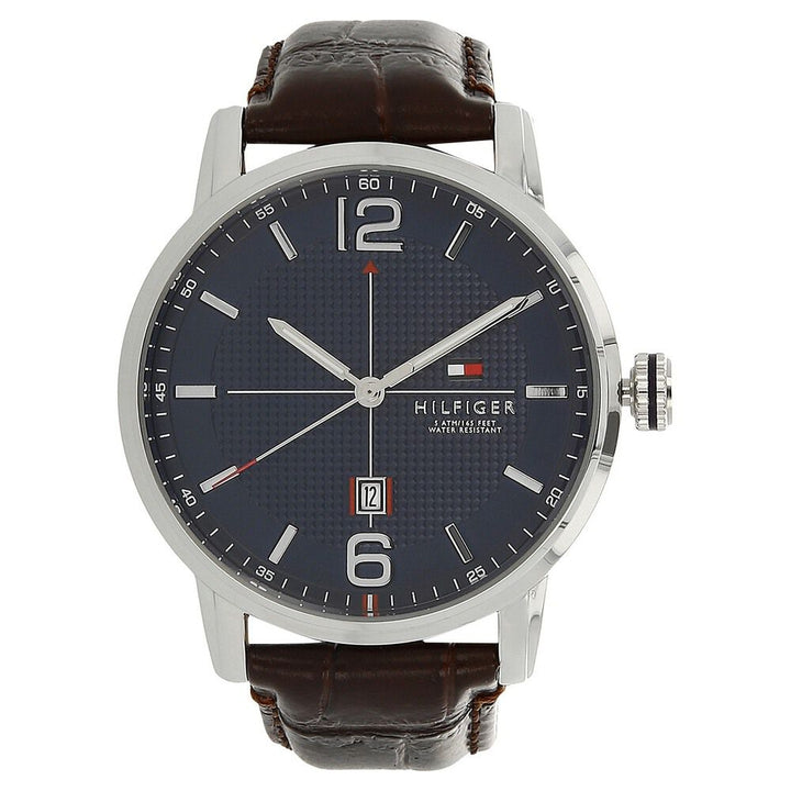 Tommy Hilfiger Quartz Analog Black Dial Leather Strap Watch for Men-NCTH1791238