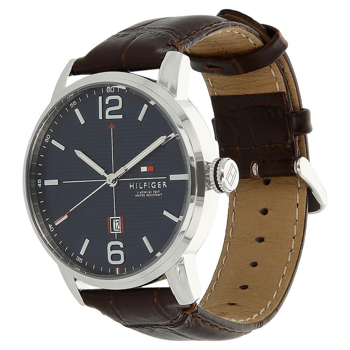 Tommy Hilfiger Quartz Analog Black Dial Leather Strap Watch for Men-NCTH1791238