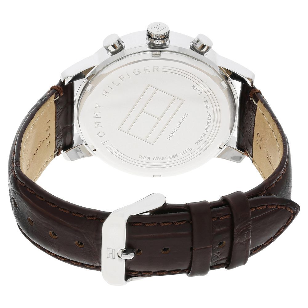 Tommy Hilfiger Quartz Multifunction Blue Dial Leather Strap Watch for Men-NCTH1791244