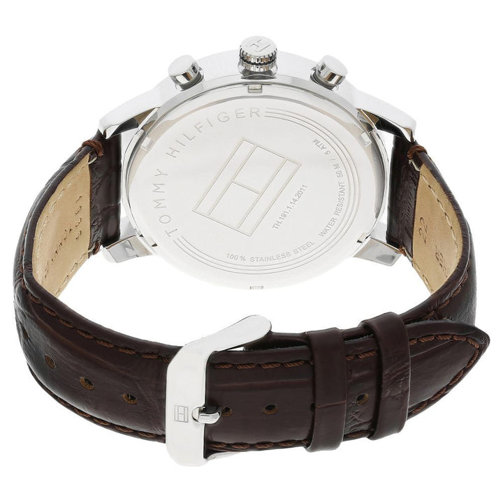 Tommy Hilfiger Quartz Multifunction Blue Dial Leather Strap Watch for Men-NCTH1791244