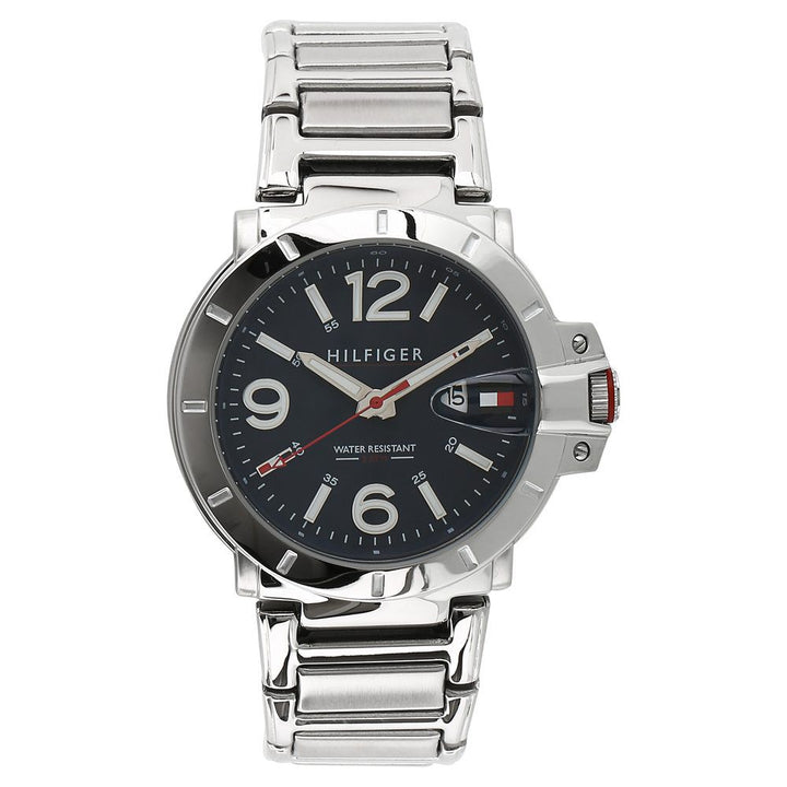 Tommy Hilfiger Quartz Analog with Day and Date Blue Dial Metal Strap Watch for Men-NCTH1791258