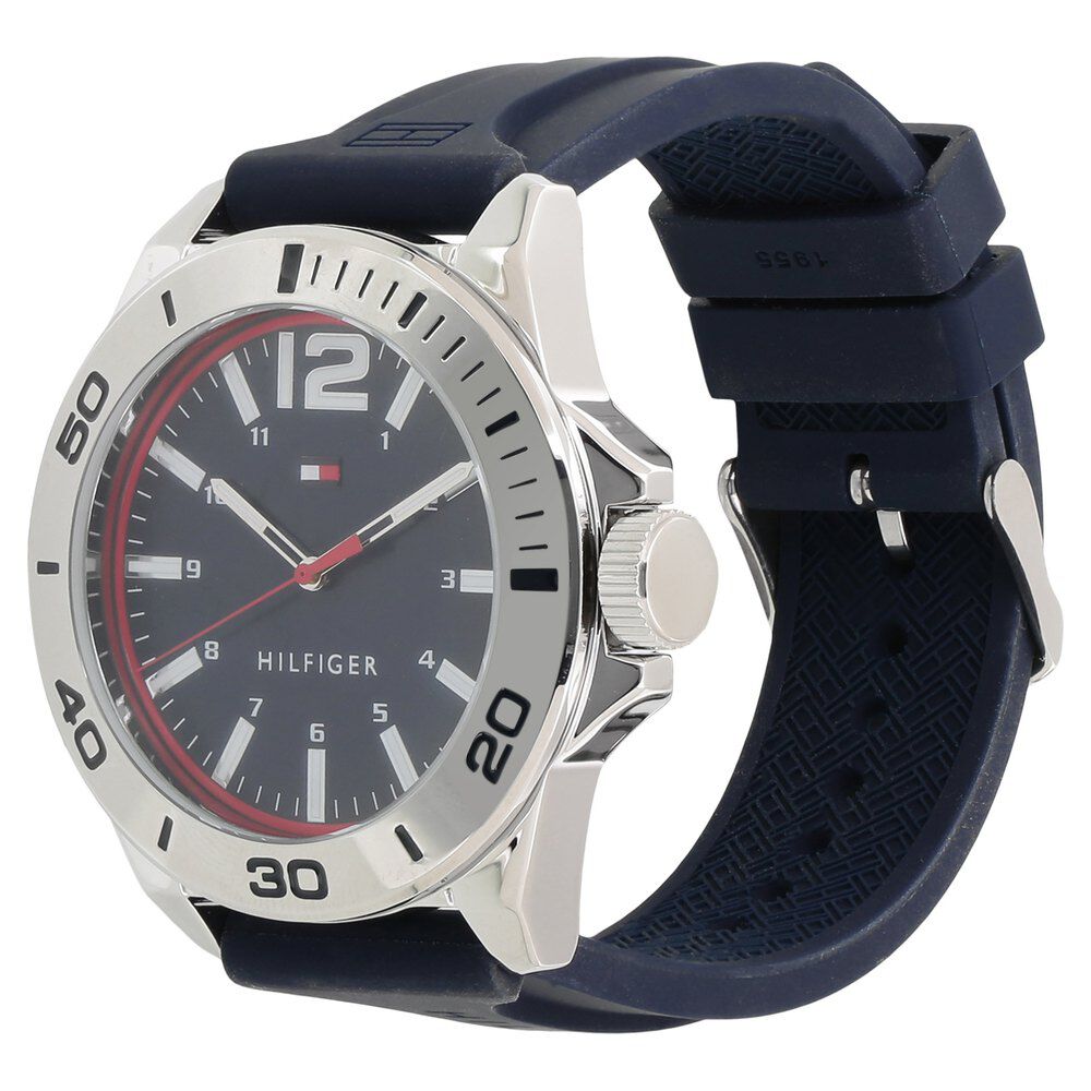 Tommy Hilfiger Quartz Analog Black Dial Rubber Strap Watch for Men-NCTH1791261
