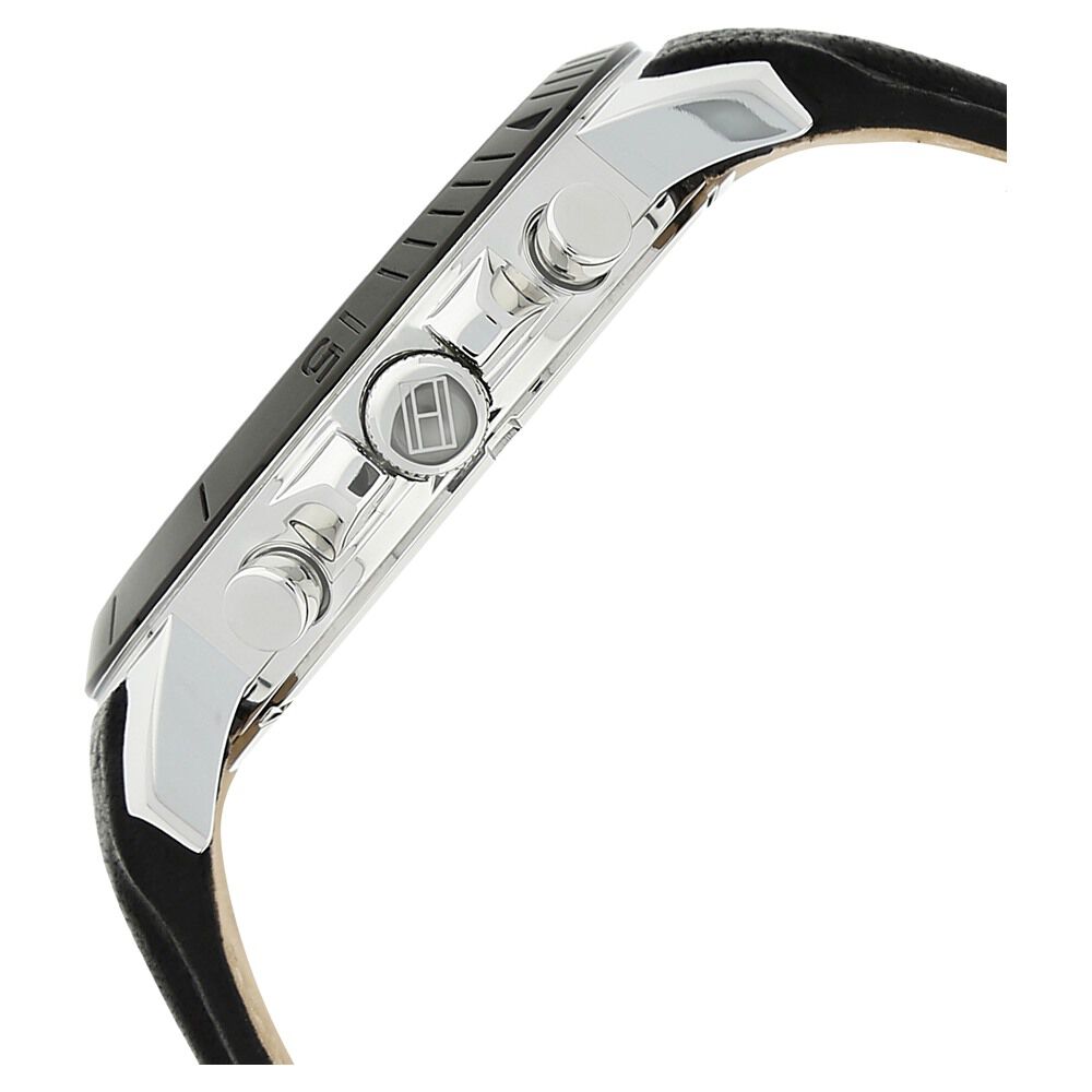 Tommy Hilfiger Quartz Multifunction Black Dial Leather Strap Watch for Men-NCTH1791268