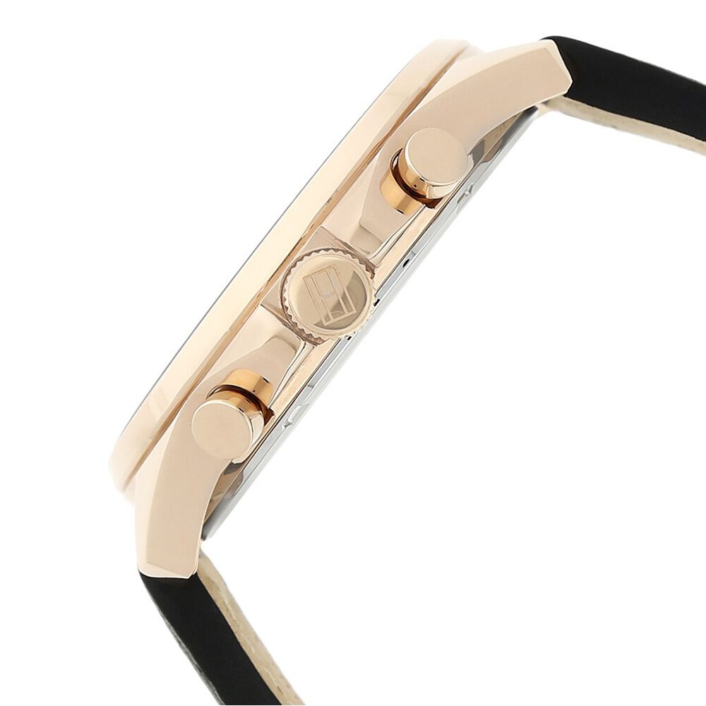 Tommy Hilfiger Quartz Multifunction Black Dial Leather Strap Watch for Men-NCTH1791273