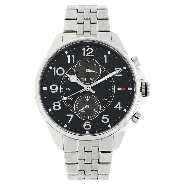 Tommy Hilfiger Quartz Multifunction Black Dial Metal Strap Watch for Men-TH1791276J