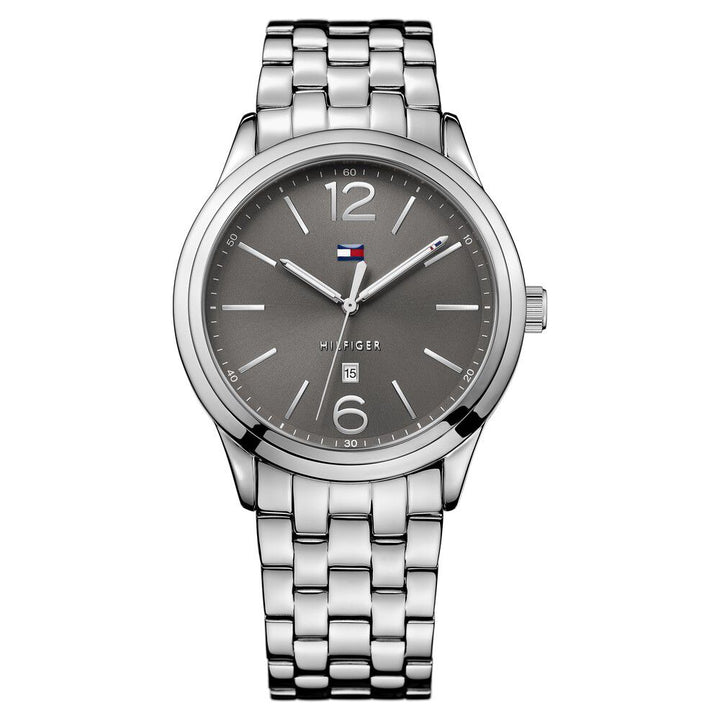 Tommy Hilfiger Quartz Analog with Day and Date Grey Dial Stainless Steel Strap Watch for Men-NCTH1791283