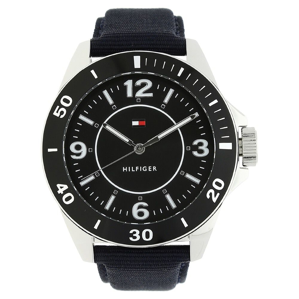 Tommy Hilfiger Quartz Analog Black Dial Leather Strap Watch for Men-TH ...