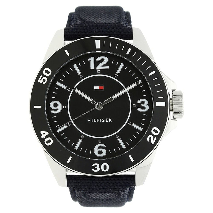 Tommy Hilfiger Quartz Analog Black Dial Leather Strap Watch for Men-TH1791285J