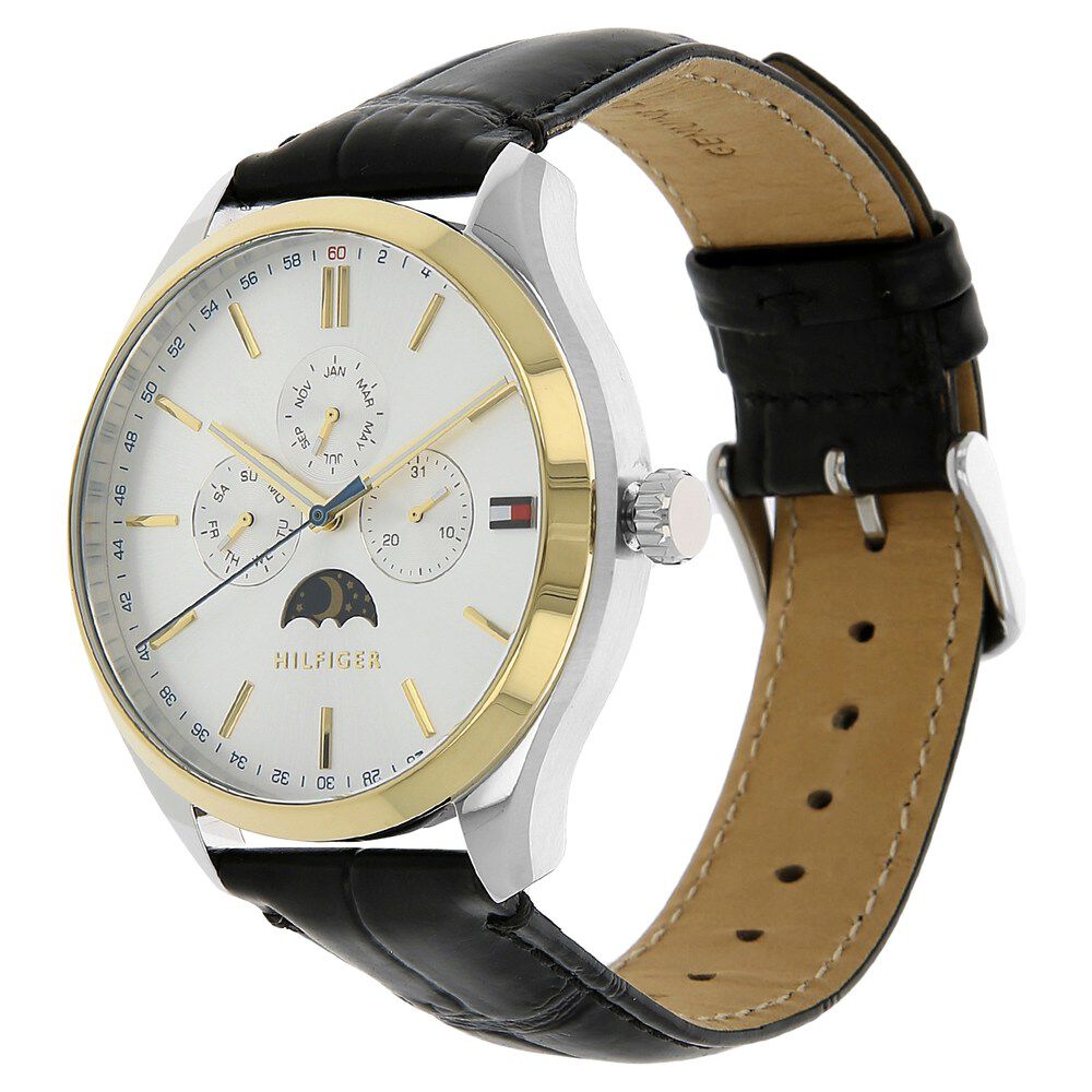 Tommy Hilfiger Quartz Multifunction White Dial Leather Strap Watch for Men-NCTH1791305