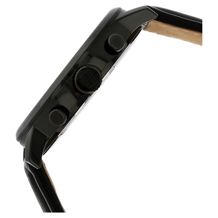 Tommy Hilfiger Quartz Multifunction Black Dial Leather Strap Watch for Men-NTH1791310