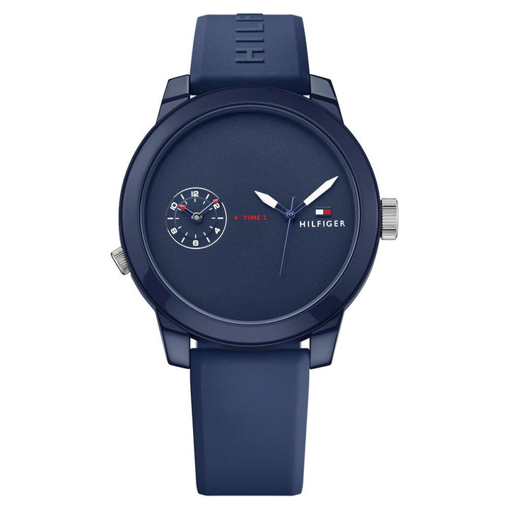 Tommy Hilfiger Quartz Analog Blue Dial Silicone Strap Watch for Men-NETH1791325