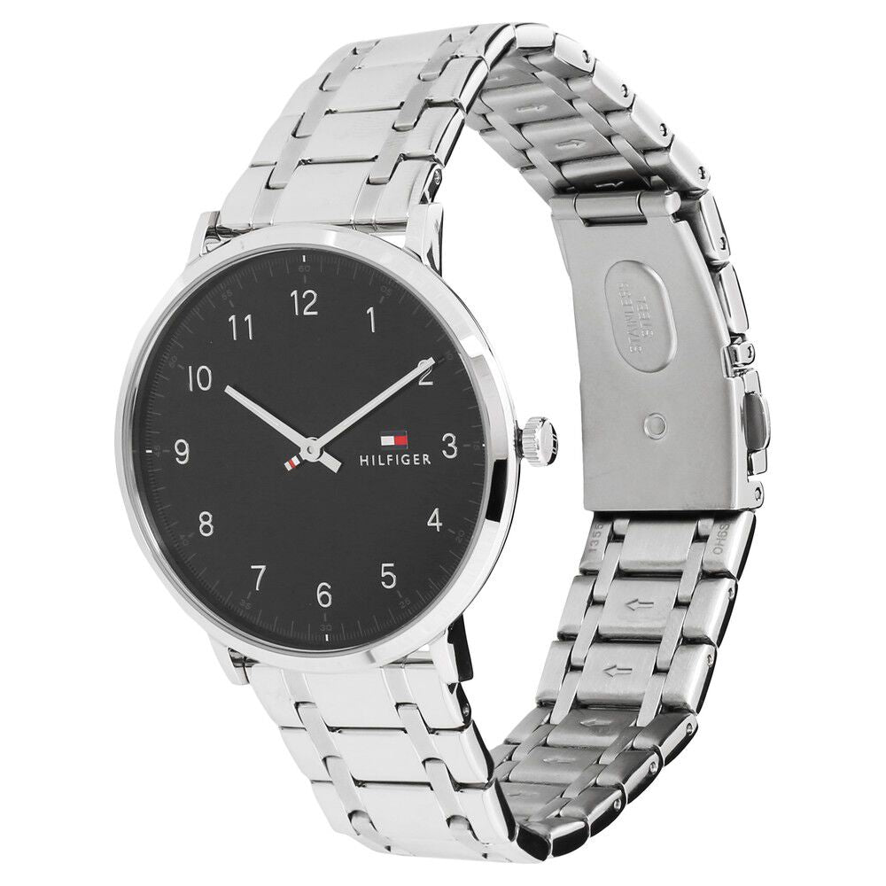 Tommy Hilfiger Quartz Analog Black Dial Stainless Steel Strap Watch for Men-NCTH1791336W