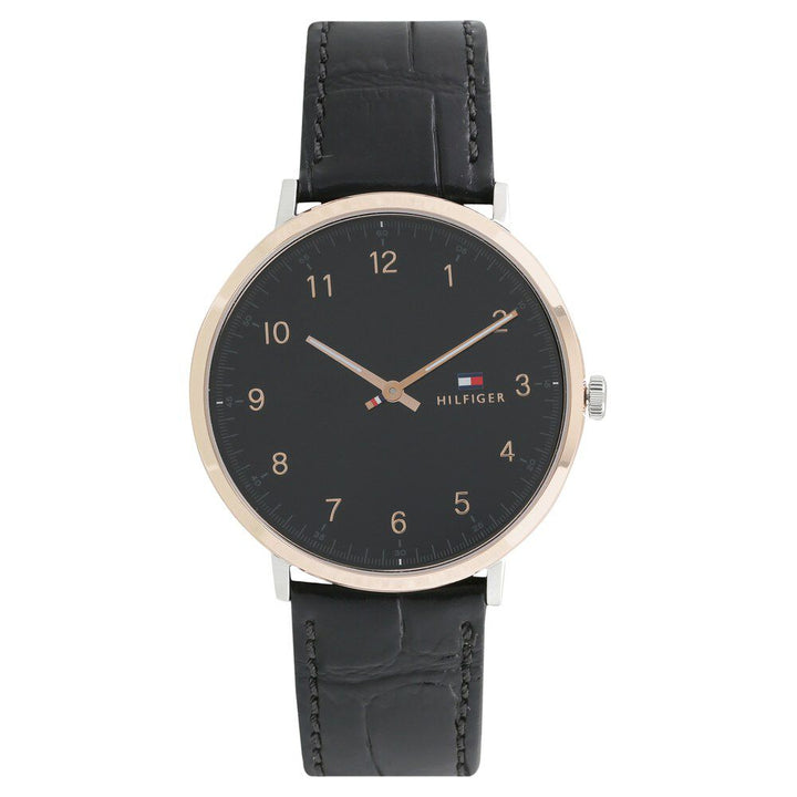 Tommy Hilfiger Quartz Analog Black Dial Leather Strap Watch for Men-NCTH1791339W