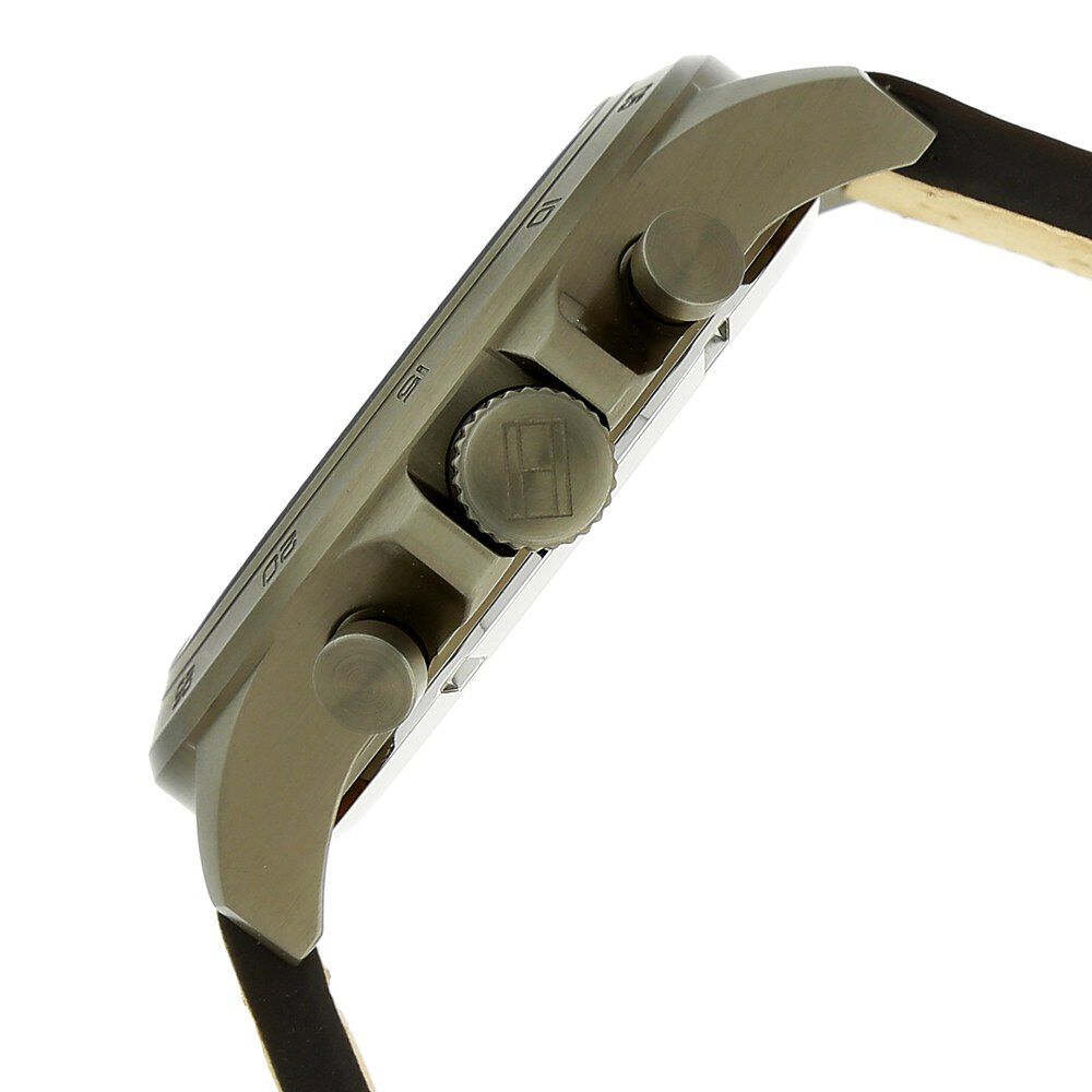 Tommy Hilfiger Quartz Multifunction Black Dial Leather Strap Watch for Men-NCTH1791343