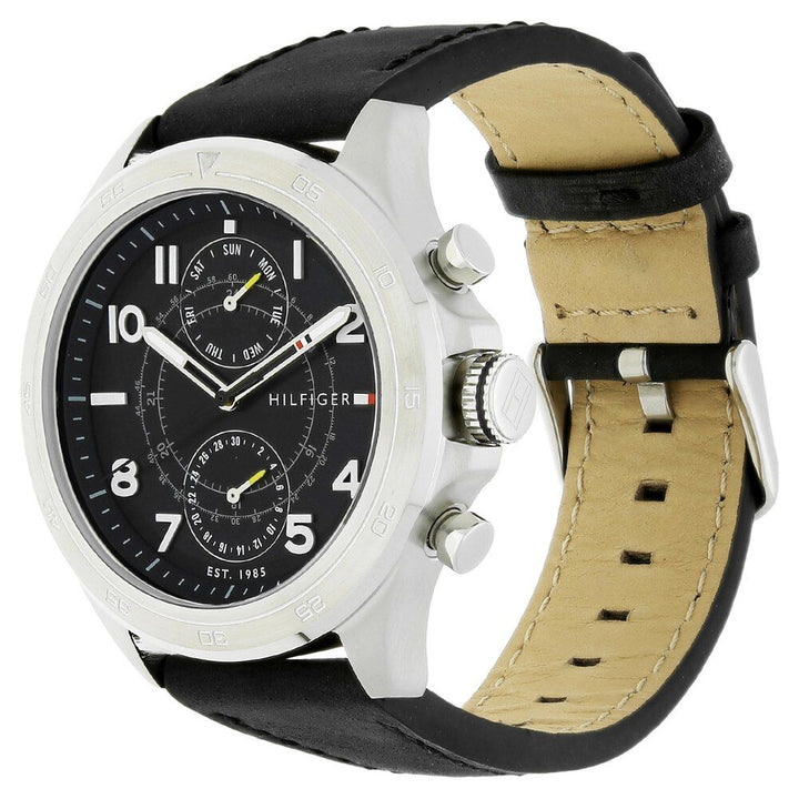 Tommy Hilfiger Quartz Multifunction Blue Dial Leather Strap Watch for Men-NCTH1791346W