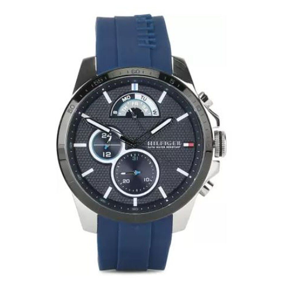 Tommy Hilfiger Blue Dial Silicone Strap Watch for Men-NCTH1791350