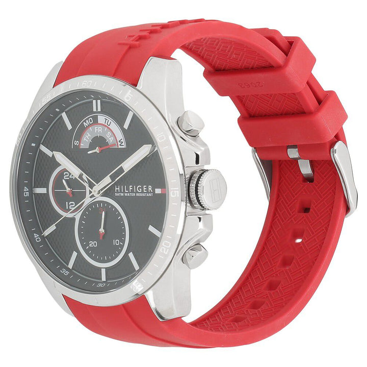 Tommy Hilfiger Quartz Multifunction Grey Dial Silicone Strap Watch for Men-NETH1791351