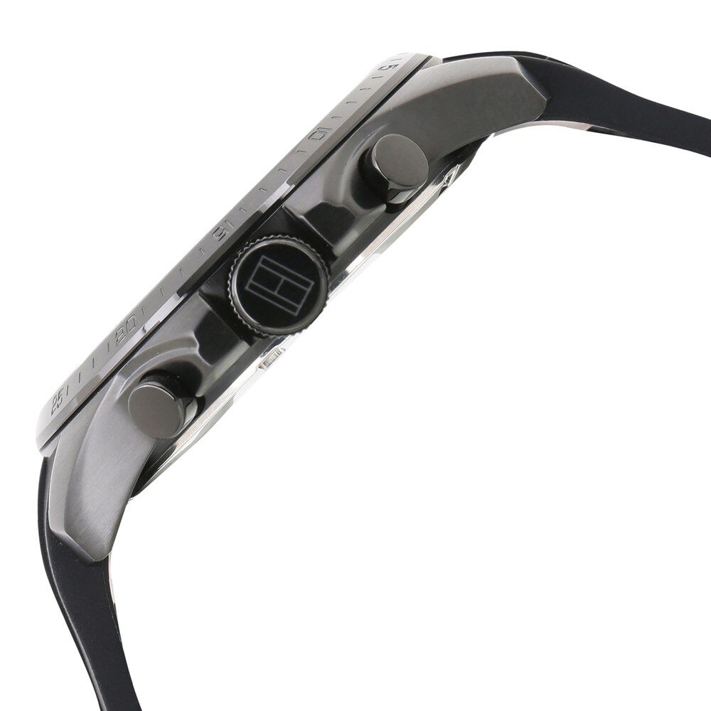 Tommy Hilfiger Quartz Multifunction Black Dial Silicone Strap Watch for Men-NCTH1791352