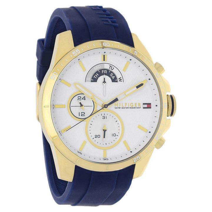 Tommy Hilfiger Quartz Multifunction White Dial Silicone Strap Watch for Men-NTTH1791353