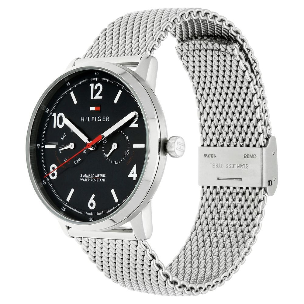 Tommy Hilfiger Quartz Multifunction Blue Dial Stainless Steel Strap Watch for Men-NCTH1791354W