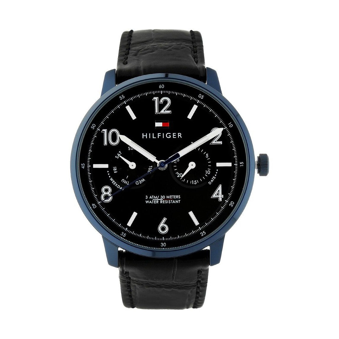 Tommy Hilfiger Quartz Multifunction Black Dial Leather Strap Watch for ...