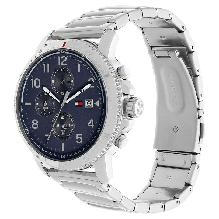 Tommy Hilfiger Quartz Analog Blue Dial Stainless Steel Strap Watch for Men-NCTH1791360W