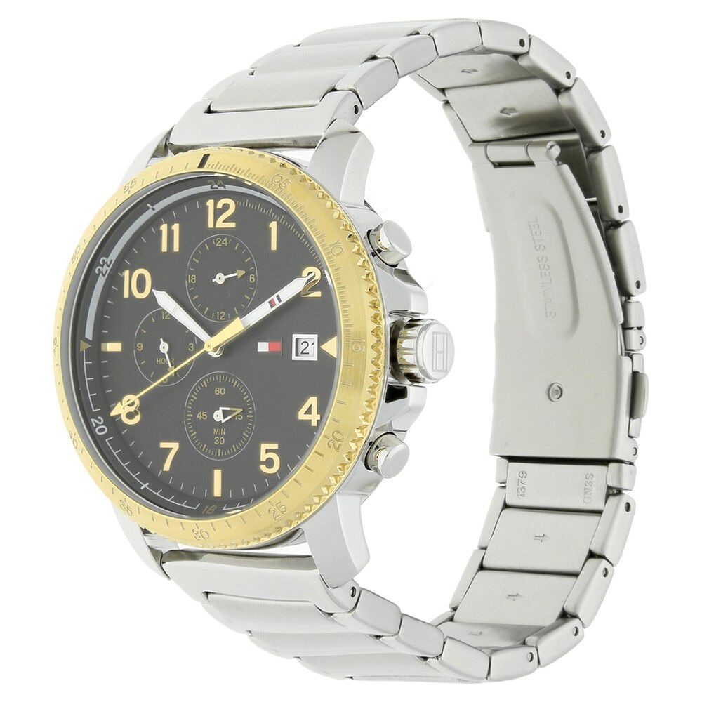 Tommy Hilfiger Quartz Analog Black Dial Stainless Steel Strap Watch for Men-NCTH1791361