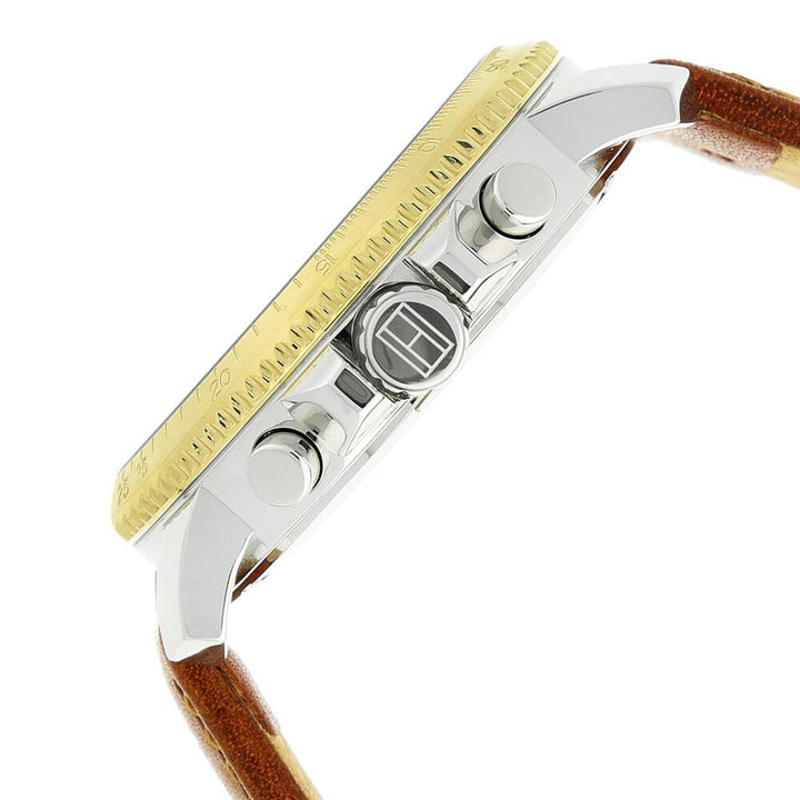 Tommy Hilfiger Quartz Analog with Day and Date White Dial Leather Strap Watch for Men-NCTH1791363W