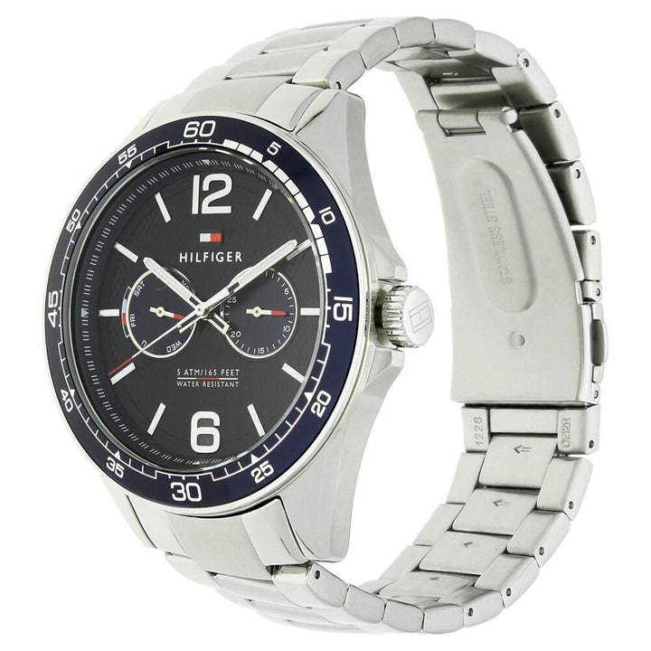 Tommy Hilfiger Quartz Multifunction Blue Dial Stainless Steel Strap Watch for Men-NCTH1791366W