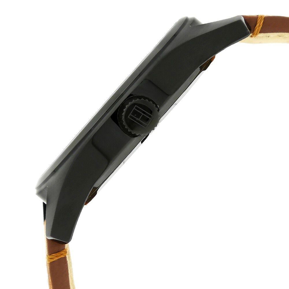 Tommy Hilfiger Quartz Analog Beige Dial Leather Strap Watch for Men-NCTH1791372W