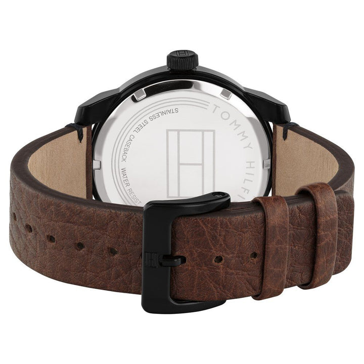 Tommy Hilfiger Quartz Analog Black Dial Leather Strap Watch for Men-NCTH1791383W