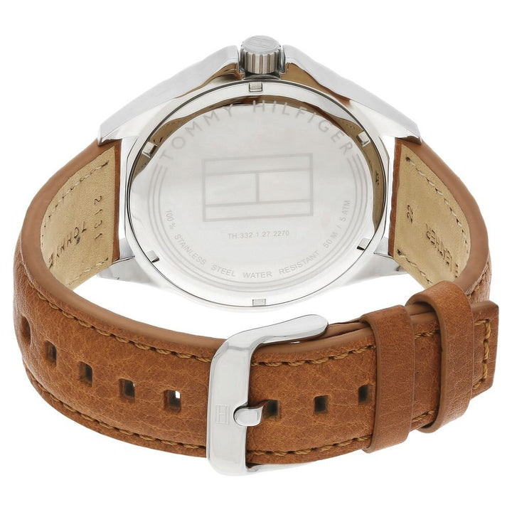 Tommy Hilfiger Quartz Multifunction Blue Dial Leather Strap Watch for Men-NCTH1791391W