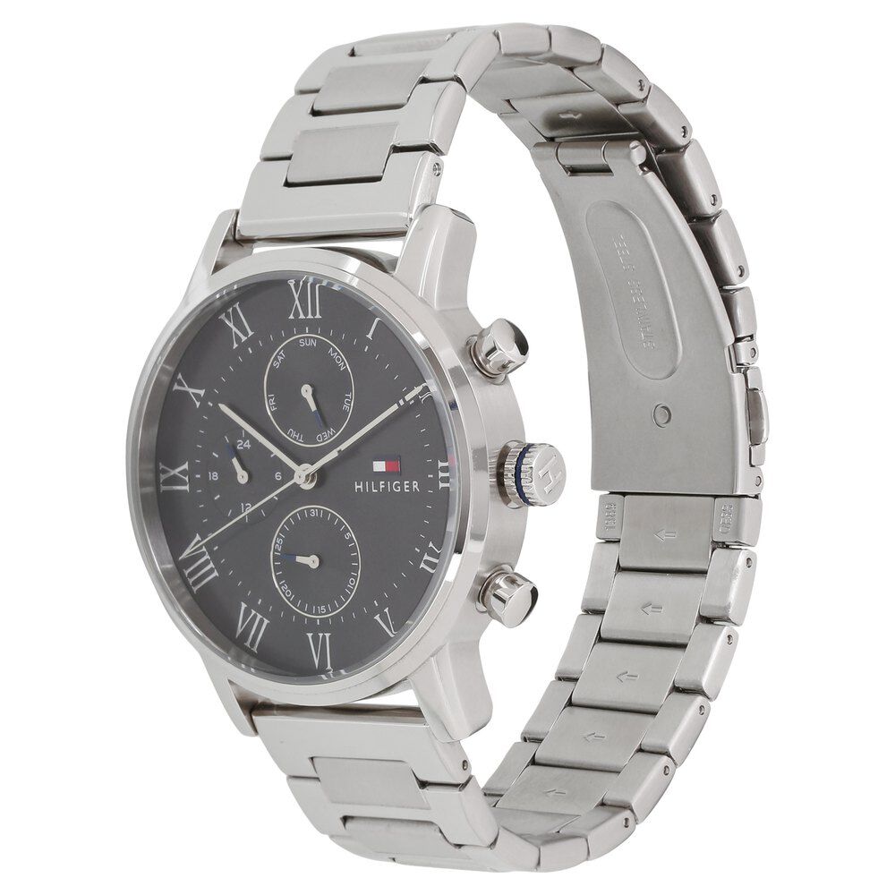 Tommy Hilfiger Quartz Multifunction Black Dial Metal Strap Watch for Men-NCTH1791397W