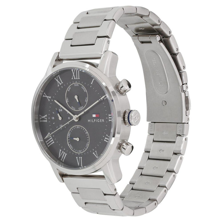 Tommy Hilfiger Quartz Multifunction Black Dial Metal Strap Watch for Men-NCTH1791397W