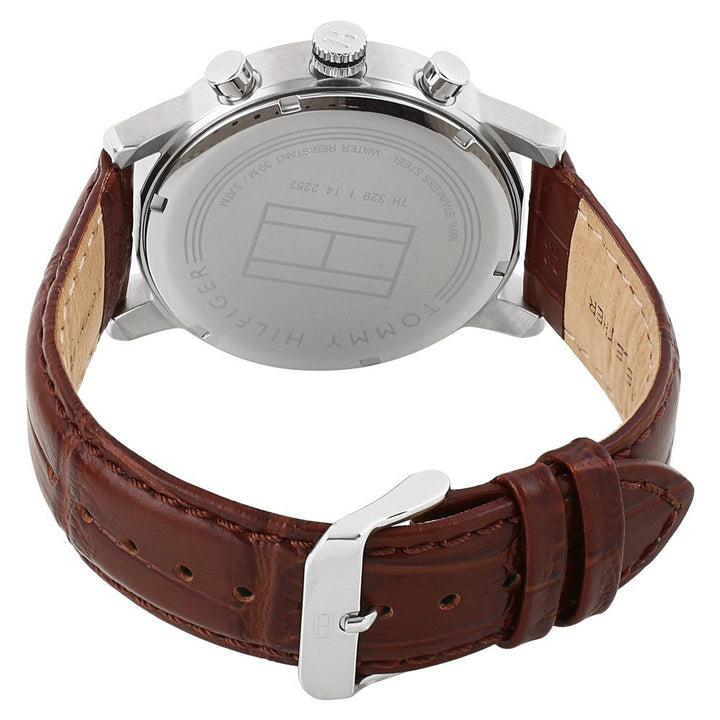 Tommy Hilfiger Quartz Multifunction Silver Dial Leather Strap Watch For Men