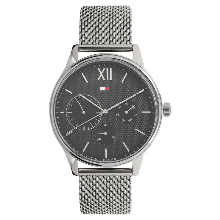 Tommy Hilfiger Quartz Multifunction Black Dial Stainless Steel Strap Watch for Men-NCTH1791415W