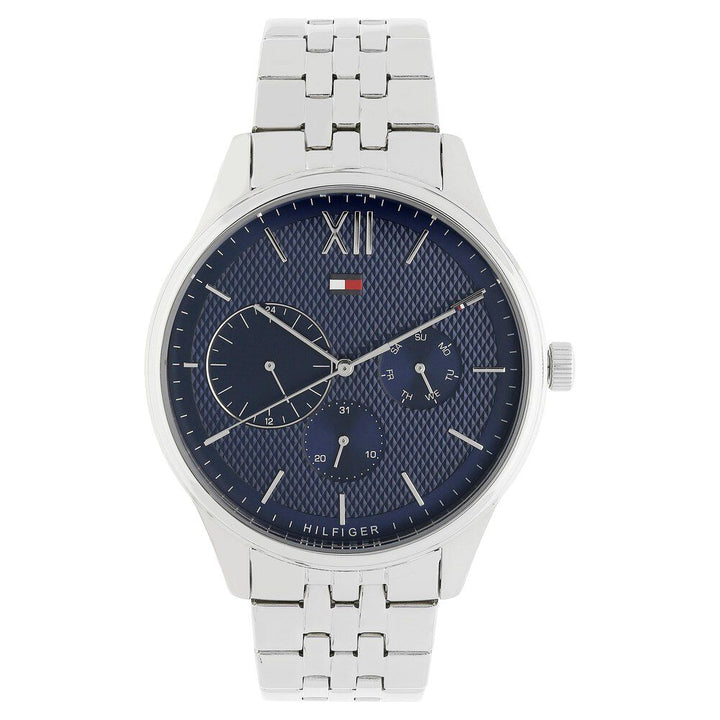 Tommy Hilfiger Quartz Multifunction Blue Dial Stainless Steel Strap Watch for Men-NCTH1791416W