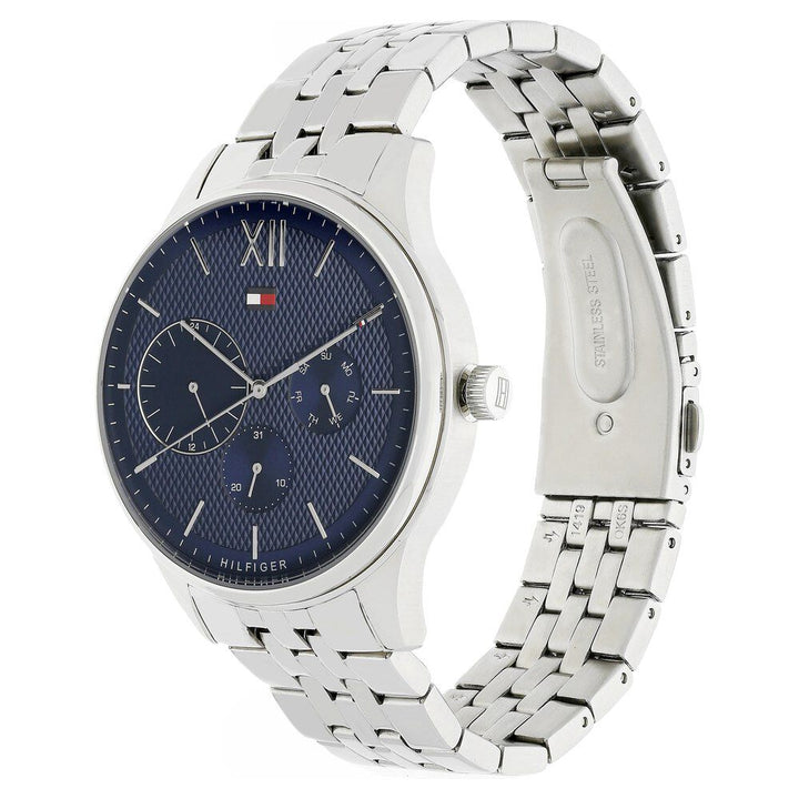 Tommy Hilfiger Quartz Multifunction Blue Dial Stainless Steel Strap Watch for Men-NCTH1791416W