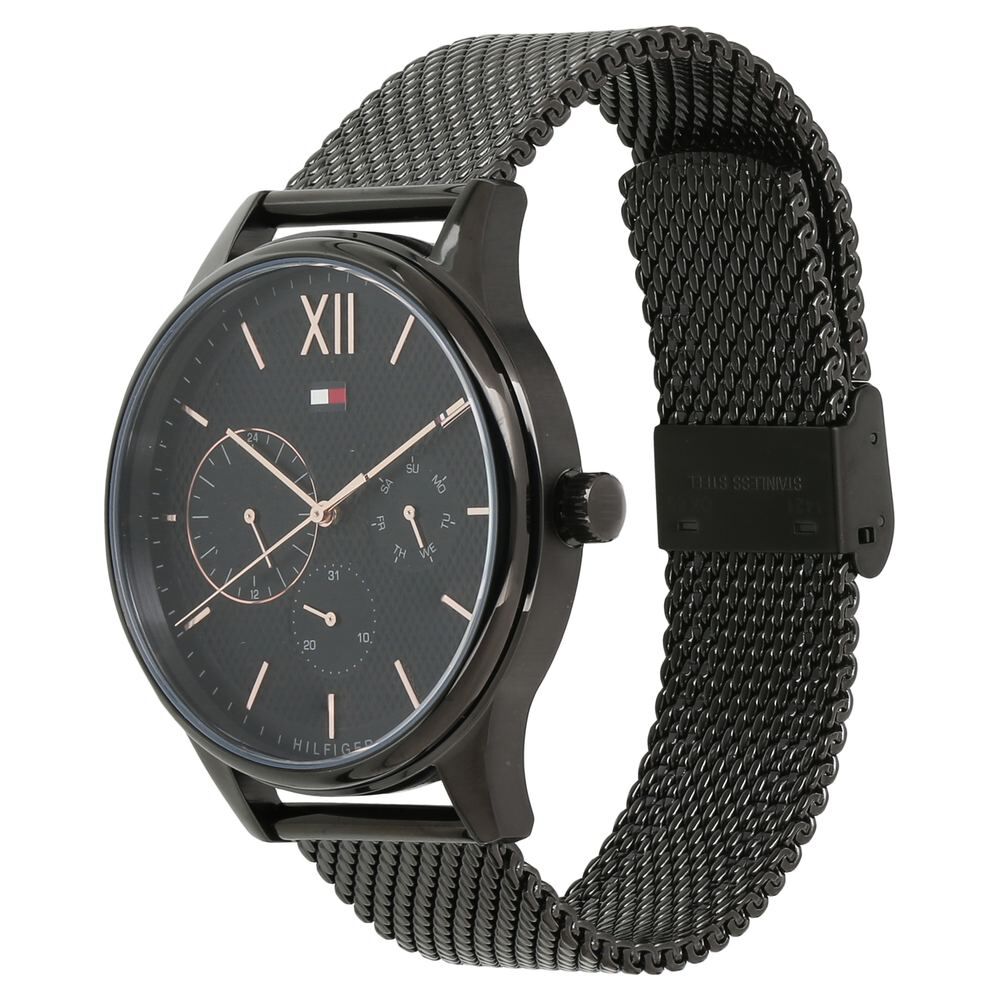 Tommy Hilfiger Quartz Multifunction Black Dial Metal Strap Watch For Men