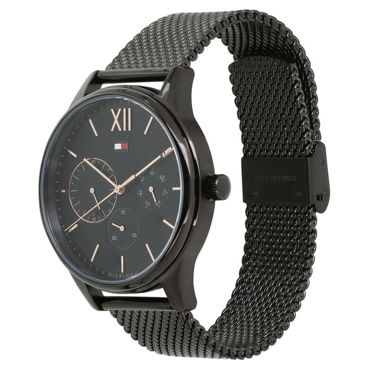 Tommy Hilfiger Quartz Multifunction Black Dial Metal Strap Watch For Men