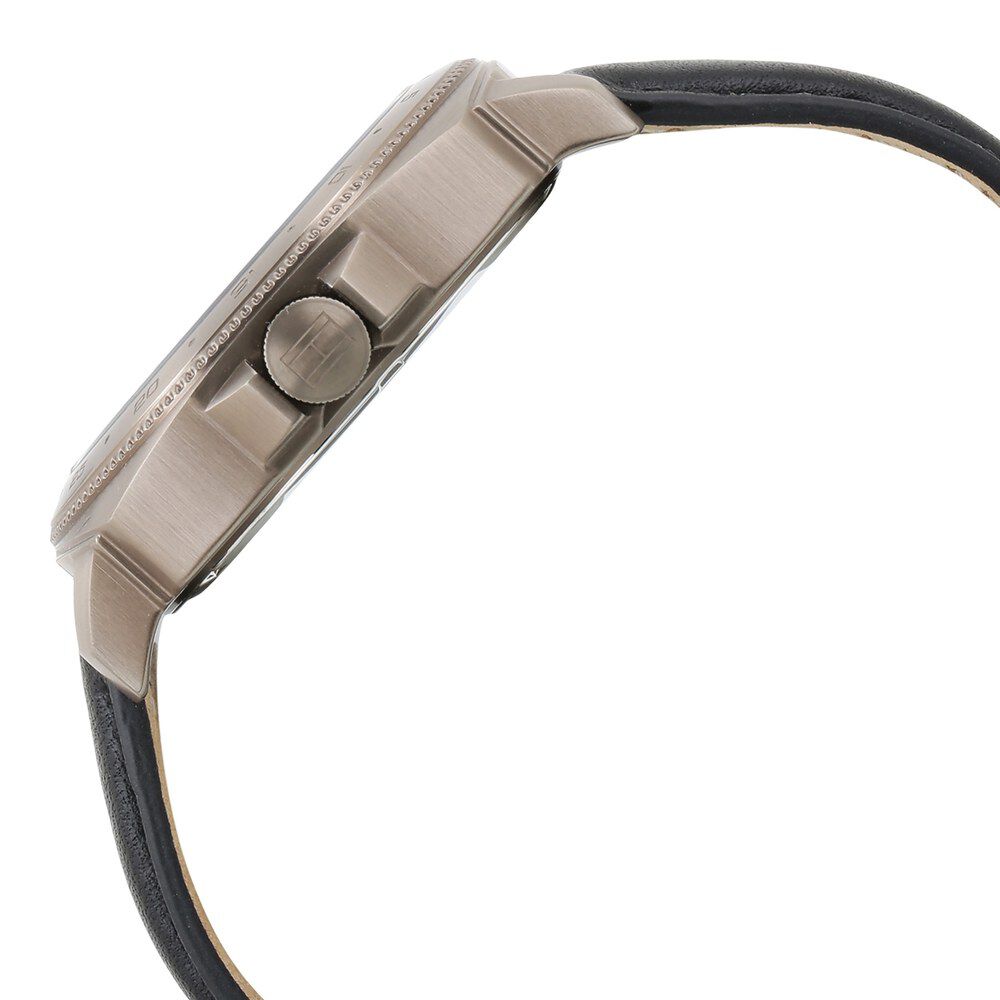 Tommy Hilfiger Quartz Analog with Date Black Dial Leather Strap Watch for Men-NCTH1791429W