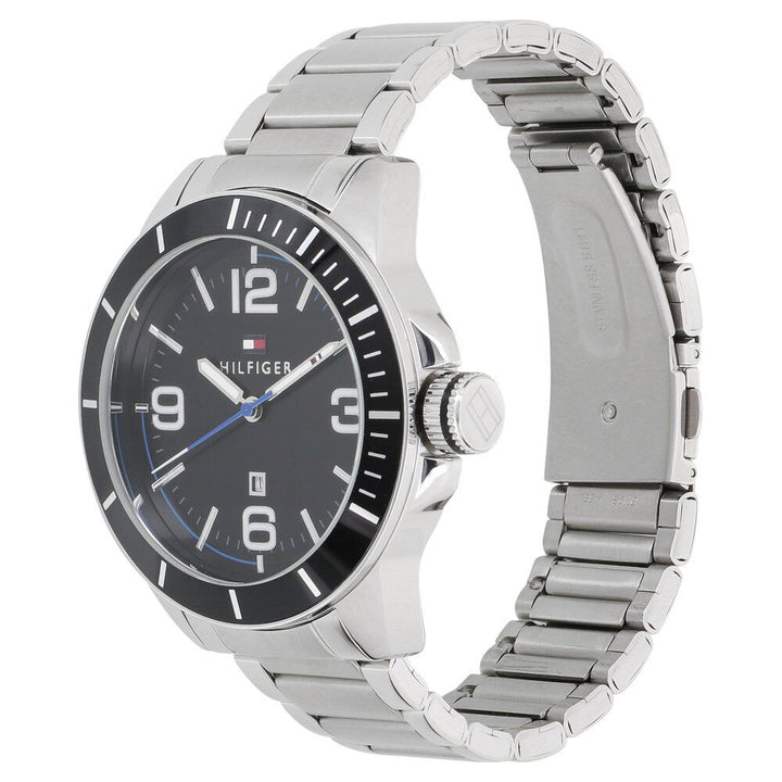 Tommy Hilfiger Quartz Analog Black Dial Metal Strap Watch for Men-NCTH1791442W