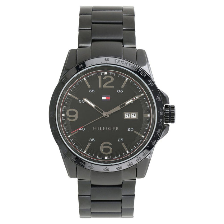 Tommy Hilfiger Quartz Analog with Day and Date Black Dial Metal Strap Watch for Men-NCTH1791452W