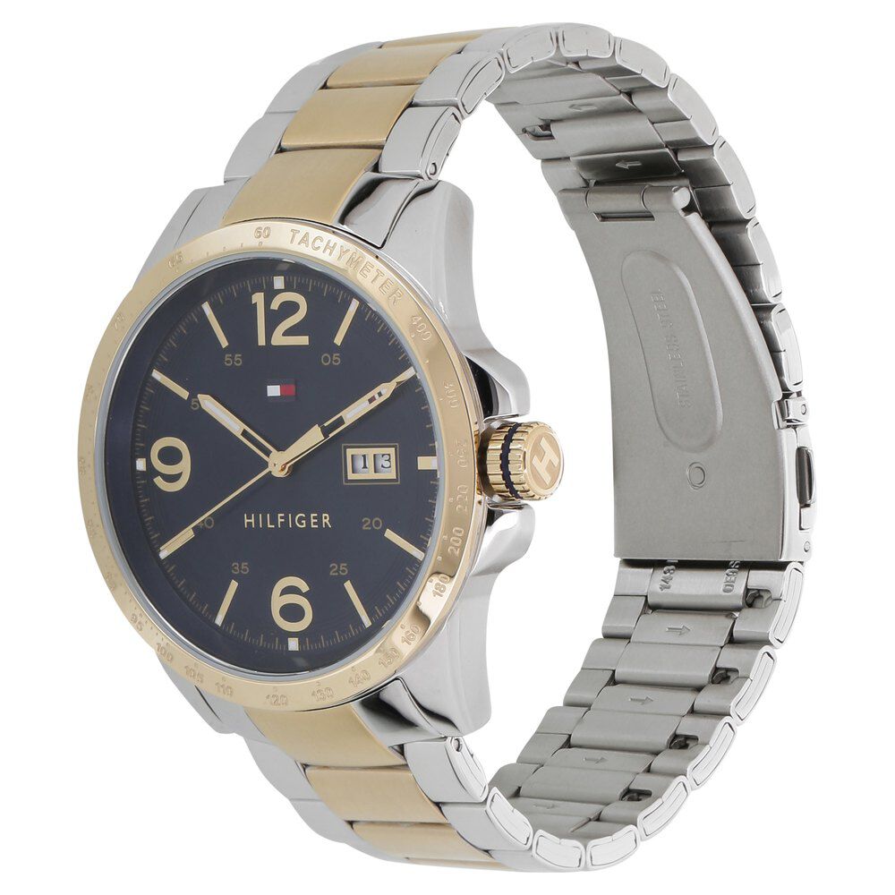 Tommy Hilfiger Quartz Analog Blue Dial Metal Strap Watch for Men-NCTH1791453W