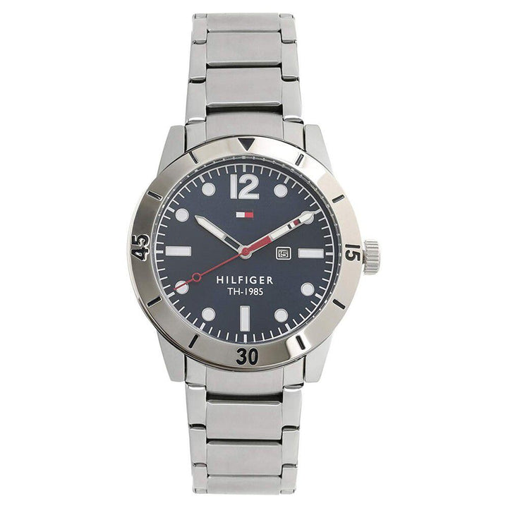 Tommy Hilfiger Quartz Analog with Day and Date Blue Dial Stainless Steel Strap Watch for Men-NCTH1791459W
