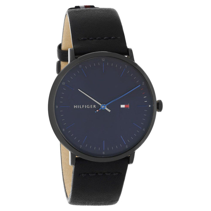 Tommy Hilfiger Quartz Analog Blue Dial Leather Strap Watch for Men-NCTH1791462