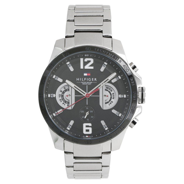Tommy Hilfiger Quartz Multifunction Black Dial Metal Strap Watch for Men-NCTH1791472W